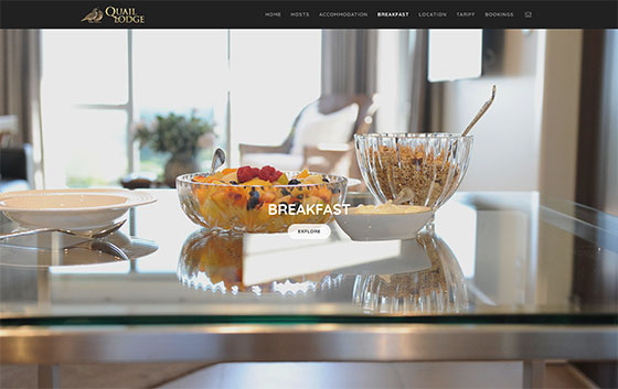 Auckland web design Quail Lodge hospitality website