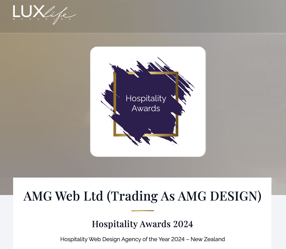 Web Design Agency of the Year 2024 award