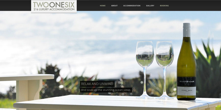 Web design Auckland 216 Luxury Accommodation website
