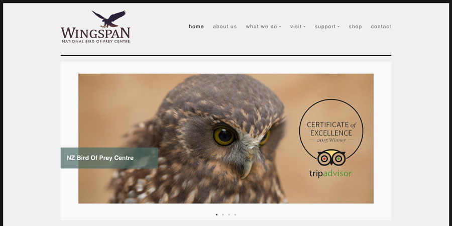 Wingspan responsive tourism website Rotorua