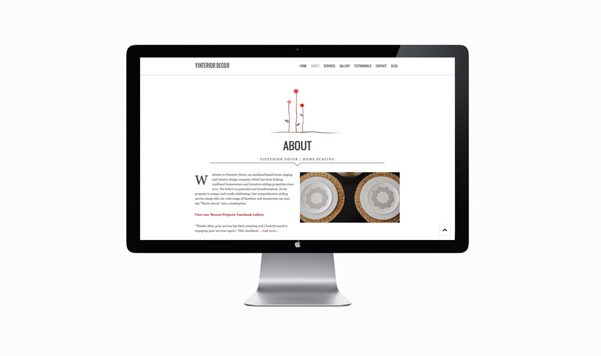 Yinterior Decor branding and web design Auckland