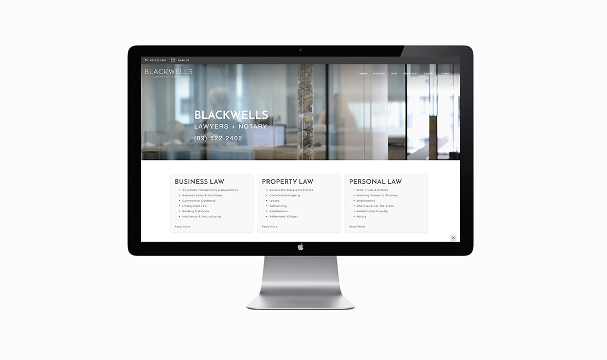 Blackwells business website Auckland web designer casestudy