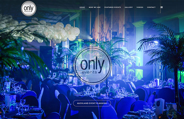Only Events Website Design and Branding