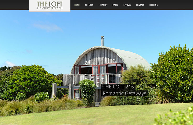 The Loft Muriwai Beach Web Design, Photography